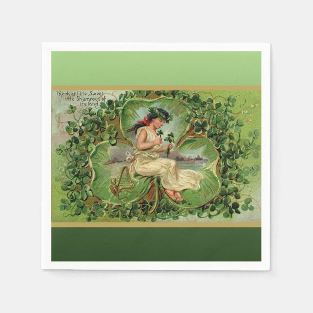 Sweet Little Shamrock Paper Napkins (Front)
