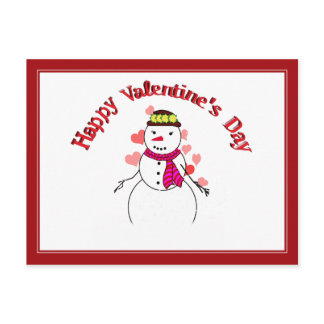 Sweet Little Snow Girl - Happy Valentine's Day Holiday Postcard