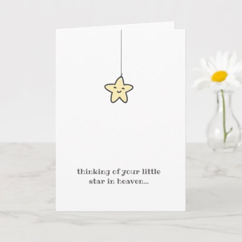Sweet Little Star in Heaven Loss of Child Sympathy Card