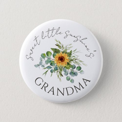 Sweet Little Sunshine Fall Baby Shower Grandma Button