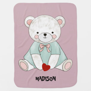 Sweet little teddy baby blanket