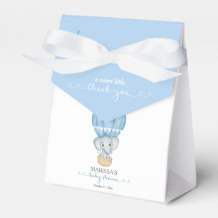 Sweet Little Thank You Blue Elephant Baby Shower Favor Boxes