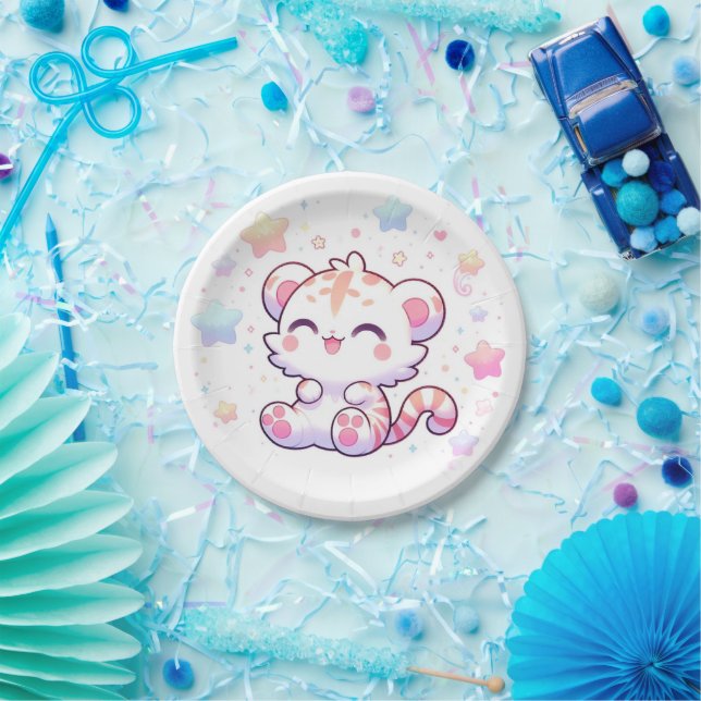 Sweet Little Tiger Baby Shower Paper Plates (Party)