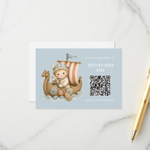 Sweet Little Viking Baby Shower Gift Registry Enclosure Card