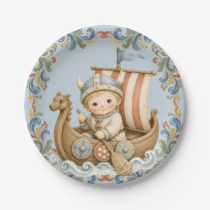 Sweet Little Viking Baby Shower Paper Plates