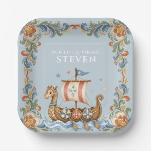 Sweet Little Viking Baby Shower Paper Plates