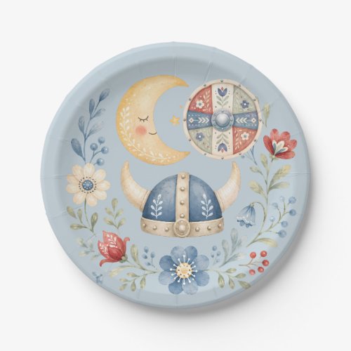 Sweet Little Viking Baby Shower Paper Plates