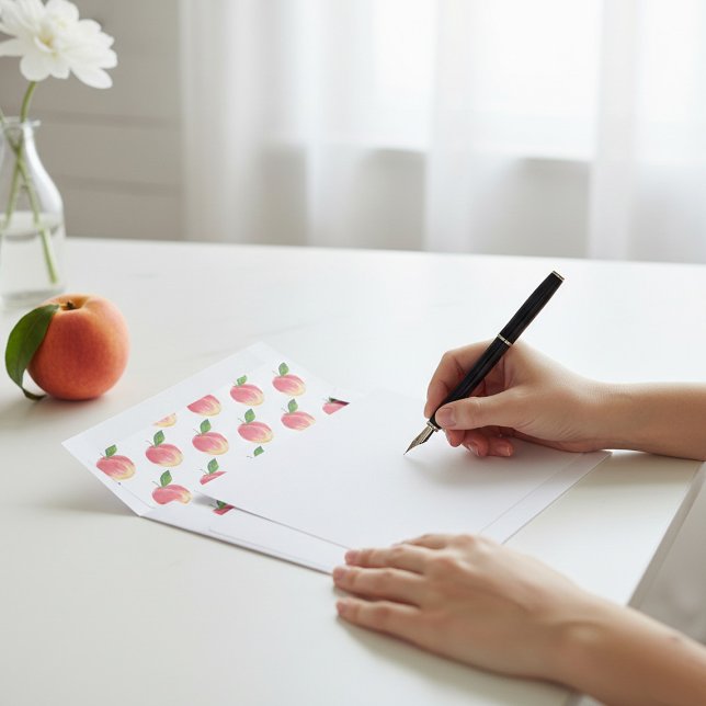 Sweet Little Watercolor Peach Patterned Envelope Liner (Creator Uploaded)