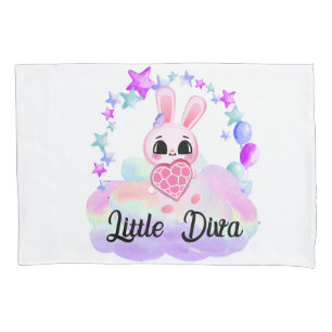 sweet little white rabbit  pillow case