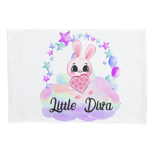 sweet little white rabbit  pillow case (Front)