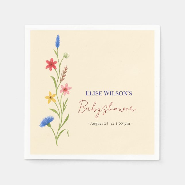 Sweet little wildflower is on the way  napkins (Front)