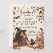 Sweet Little Witch Halloween Watercolor Birthday