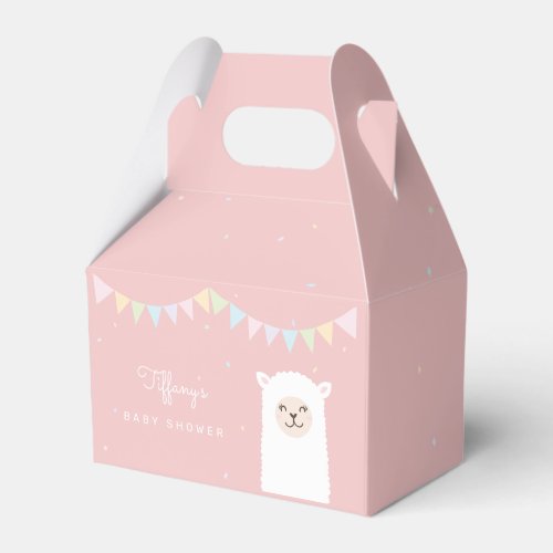 Sweet Llama Girl Baby Shower Thank You For Coming Favor Boxes