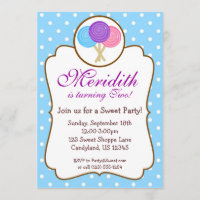 Sweet Lollipop Birthday Party Invitation