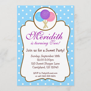 Sweet Lollipop Birthday Party Invitation