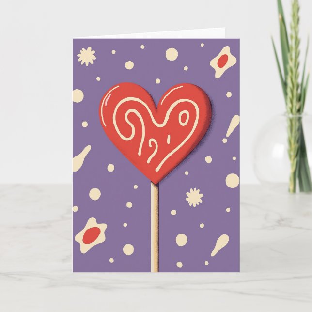 Sweet Lollipop Heart Art Card (Front)