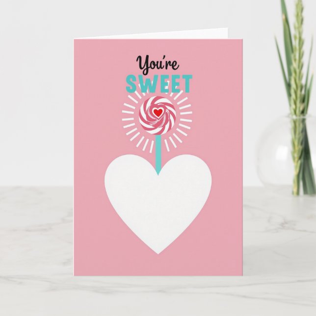 Sweet Lollipop Heart Card (Front)