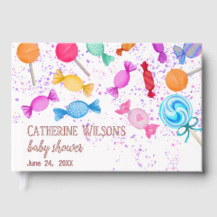 Sweet Lollipops Blessings Baby Shower Foil Guest Book