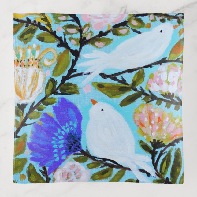 Sweet Love Birds II Trinket Tray (Front)