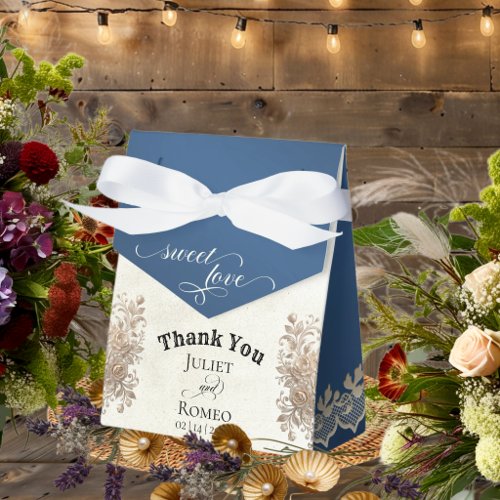 Sweet Love - Blue Favor Boxes