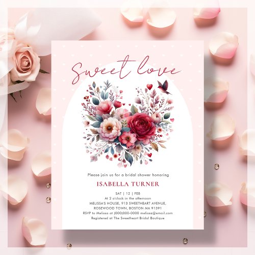 Sweet Love Bridal Shower Budget Invitation