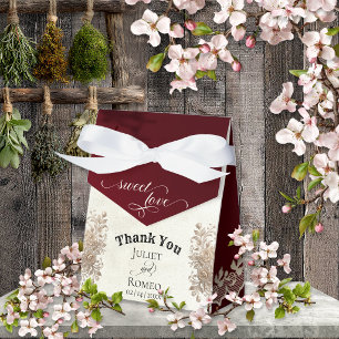Sweet Love - Burgundy Favor Boxes