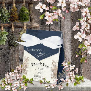 Sweet Love - Dark Blue Favor Boxes