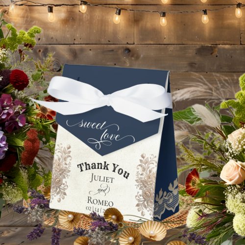 Sweet Love - Dark Blue Favor Boxes