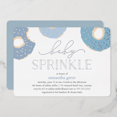 Sweet Love  Donut Baby Sprinkle Foil Invitation