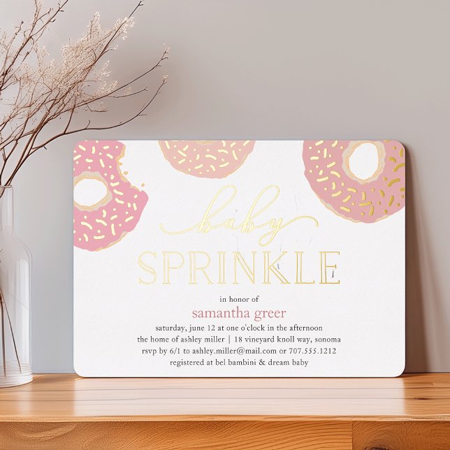 Sweet Love | Donut Baby Sprinkle Foil Invitation (Creator Uploaded)