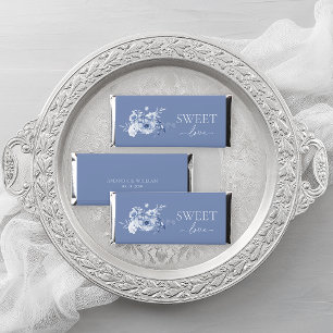 Sweet Love Dusty Blue Floral Hershey Bar Favors