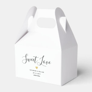 Sweet Love Elegant Black and White Wedding Favor Boxes