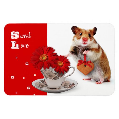 Sweet Love Funny Hamster Valentines Day Gift Magnet