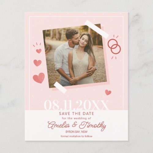 Sweet love heart photo Save the Date Invitation Flyer
