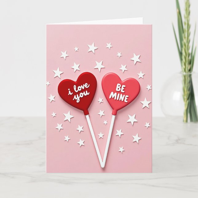 Sweet Love Hearts Valentine Card (Front)