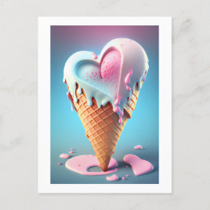 sweet love ice cream postcard