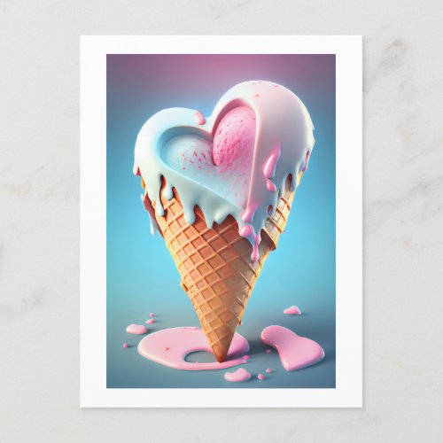 sweet love ice cream  postcard