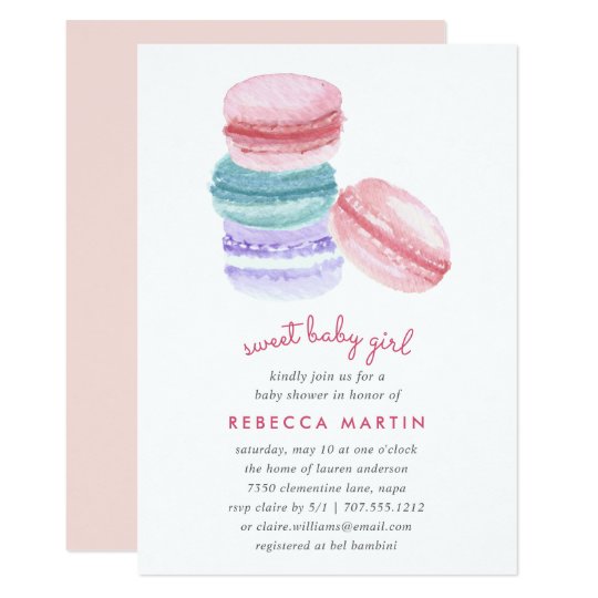 Sweet Love Macaron Baby Shower Invitation Zazzle Com