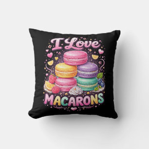 Sweet Love Macarons Throw Pillow