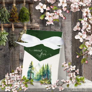 Sweet Love Mountain Scene - Emerald Favor Boxes