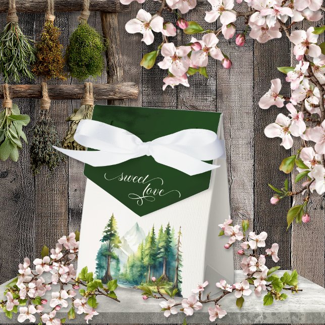 Sweet Love Mountain Scene - Emerald Favor Boxes (Creator Uploaded)