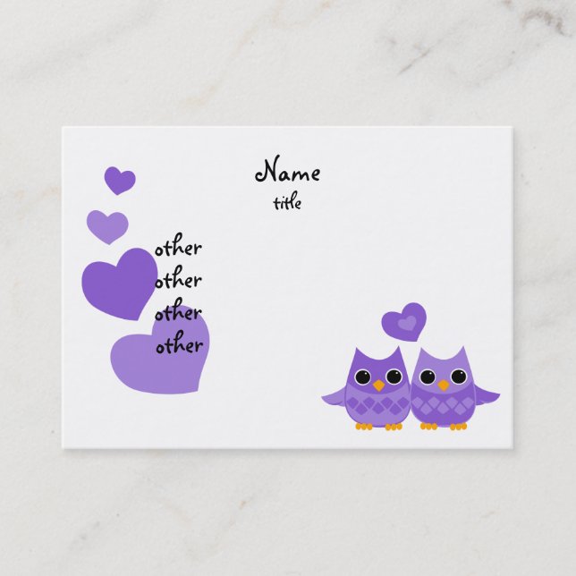 Sweet Love Owls Business Card (Front)