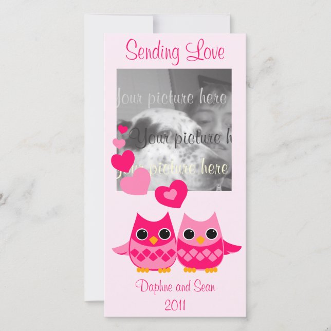 Sweet Love Owls Holiday Card (Front)