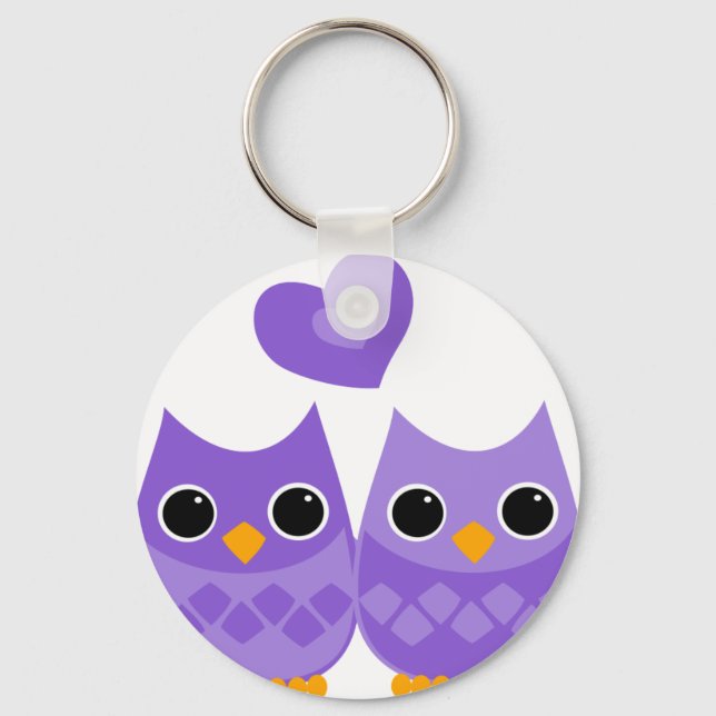 Sweet Love Owls Keychain (Front)
