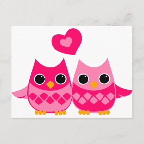 Sweet Love Owls Postcard