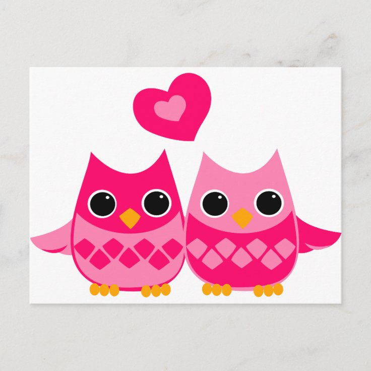 Sweet Love Owls Postcard Zazzle