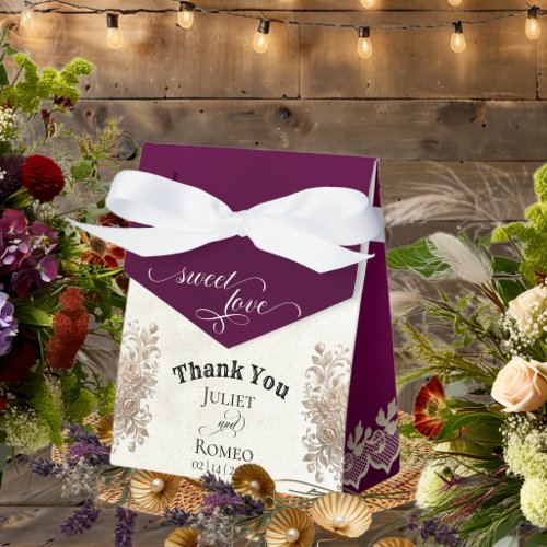 Sweet Love - Plum Favor Boxes