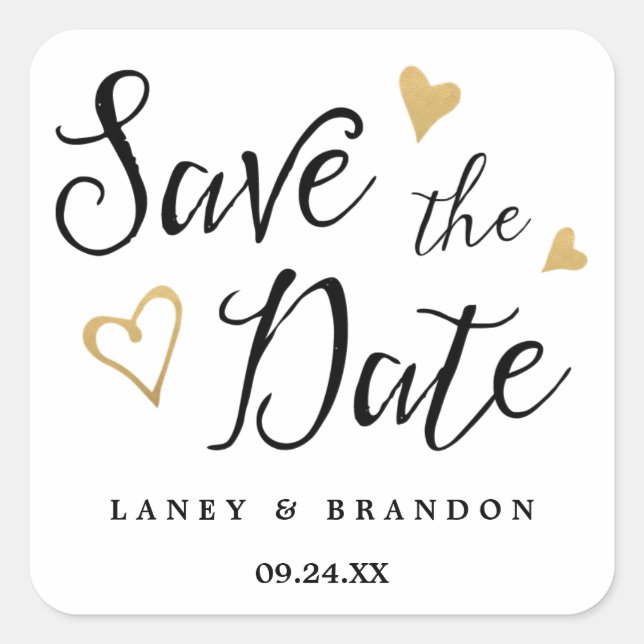 Sweet Love Save the Date Personalized Stickers (Front)