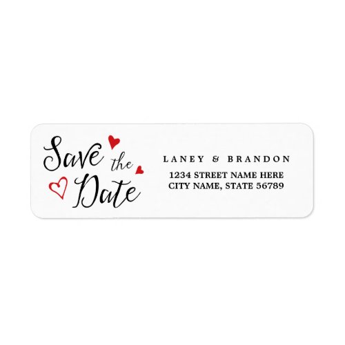 Sweet Love Save the Date Return Address  Red Label