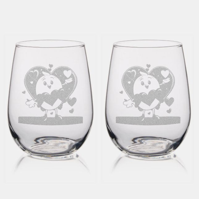 Sweet Love Stemless Wine Glass (Glassware)